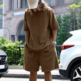 Men's Summer Sports Suit - 2 Piece Short Sleeve T-Shirt & Shorts Set with Pockets