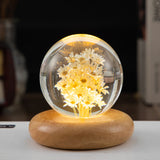 LED Night Light Flower Crystal Ball - Serene Ambiance for Bedroom Decor