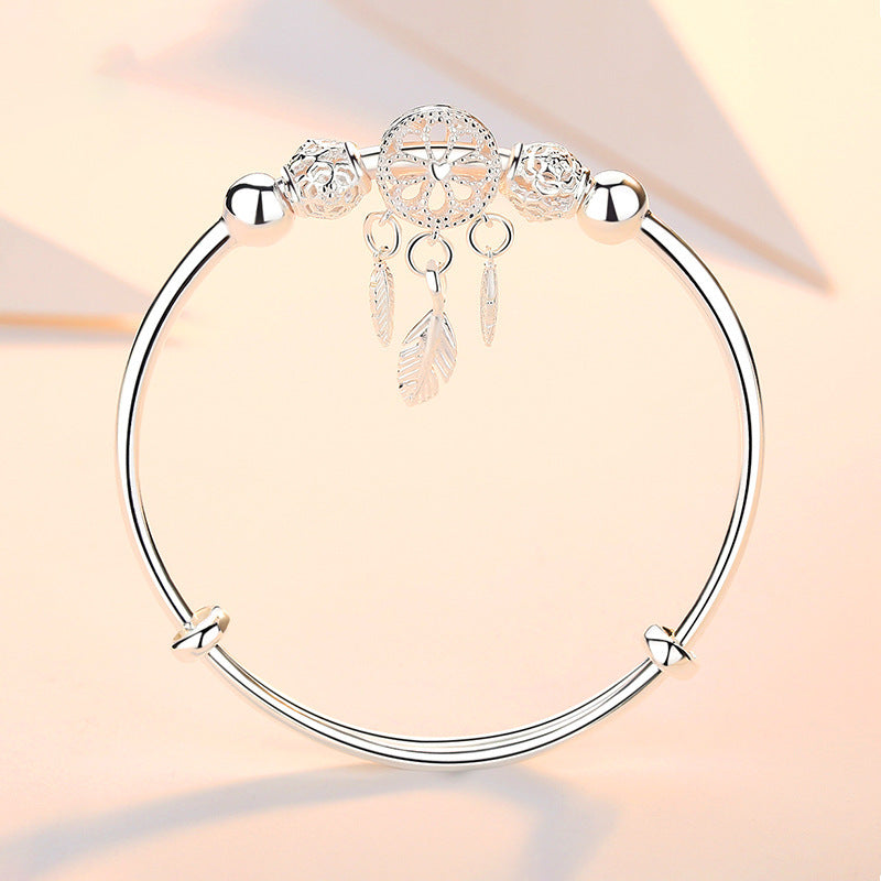 Dreamcatcher Silver Plated Bracelet: Exquisite Fashion for Women