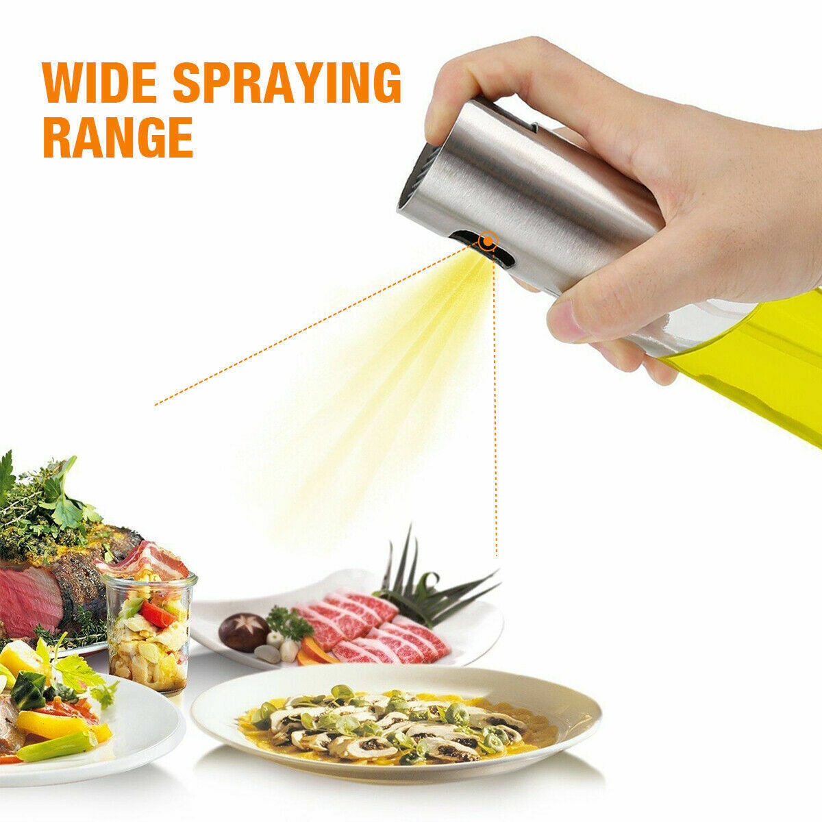 Olive Oil Sprayer Cooking Mister Spray Bottle - Fine Oil Dispenser for Kitchen - Minihomy