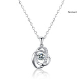 Female 925 Silver Ocean Heart Necklace