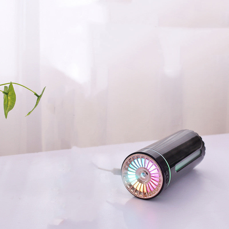 Portable USB Humidifier with Colorful Lights - Rechargeable Cool Mist Maker for Car & Home