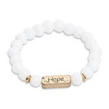 Natural Stone Engraved Hope Bracelet - Minihomy