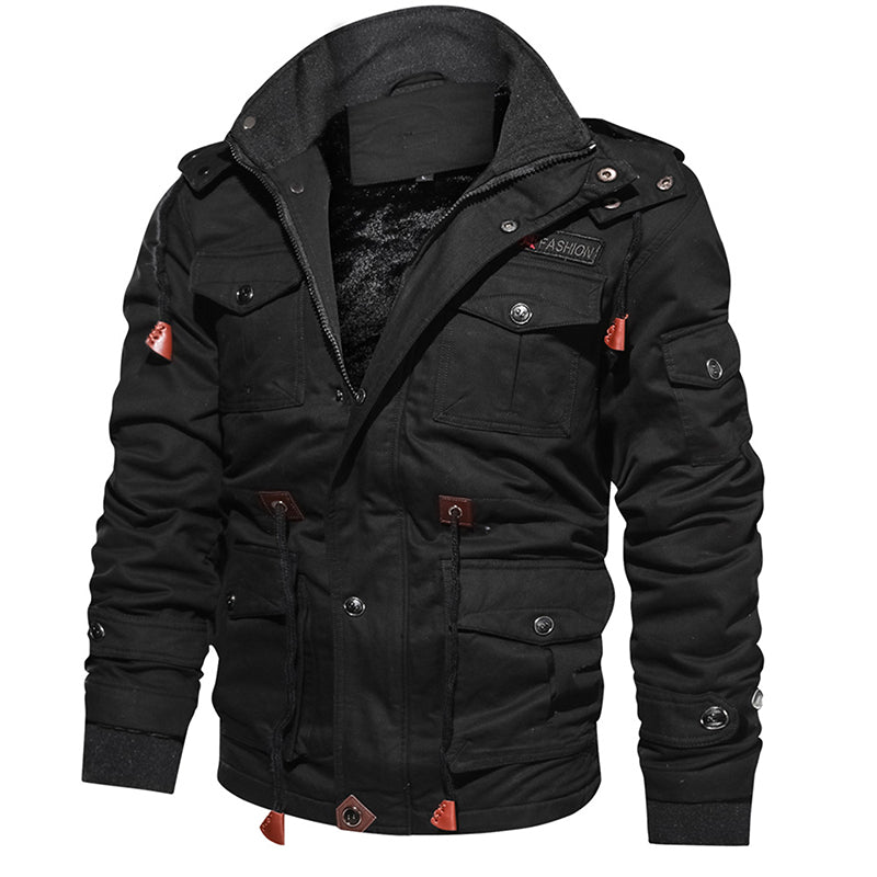 Men Winter Fleece Jacket - Warm Hooded Coat