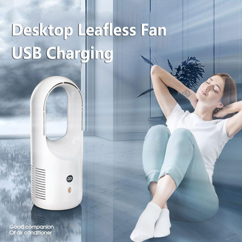 Electric Bladeless Fan Cooler - USB Rechargeable Air Cooling Fan with LED Display - Minihomy