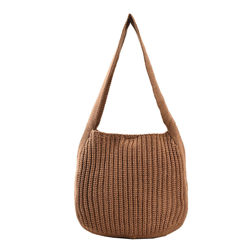 Retro Underarm Single Shoulder Woven Student Handbag