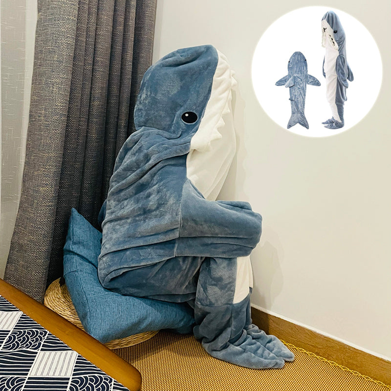 Cartoon Shark Sleeping Bag Pajamas Office Nap Shark Blanket  For Children Adult