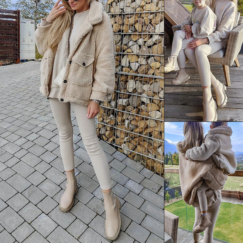 Women's Warm Lapel Long Sleeve Coat