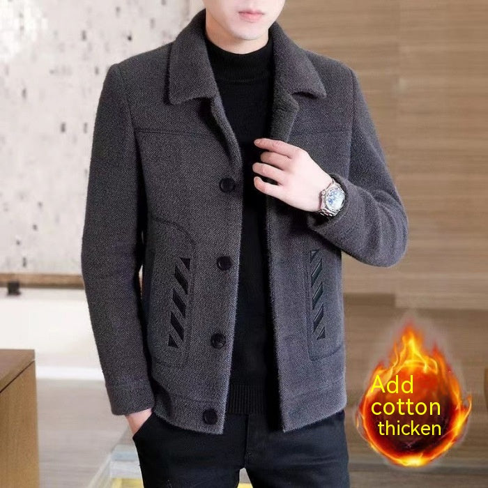 Men's Woolen Coat Short Autumn And Winter Woolen Coat