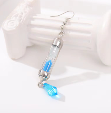 Hourglass Shaped Ear Clip Earring Necklace Anime Gift - Minihomy