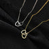 Double Heart Interlocking Titanium Steel Necklace Jewelry - Minihomy