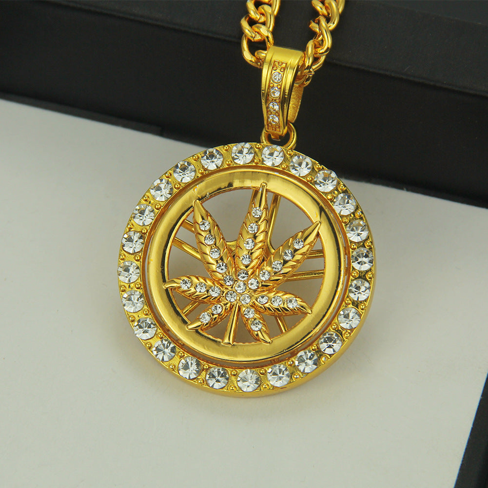 Diamond Maple Leaf Turntable Necklace For Men: A Symbol of Style and Sophistication - Minihomy