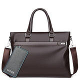 Large Capacity Business Handbag Men's Soft Leather Briefcase