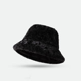 Lambswool Fisherman Hat Winter Warm Solid Color Hats Women