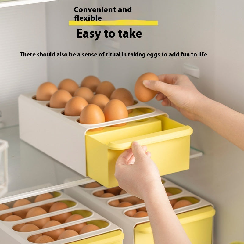 Household Kitchen Drawer-styled Fresh-keeping Egg Storage Box - Minihomy