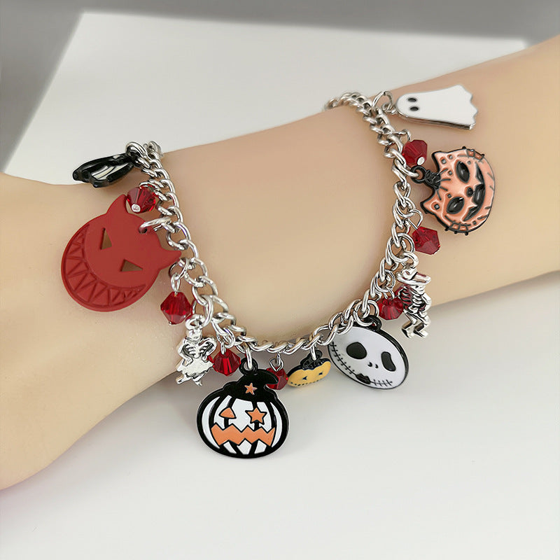 Halloween Bracelet With Pumpkin Skull Ghost Funny Jewelry - Minihomy