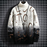 Gradient Mink Fleece Turtleneck Sweater For Men