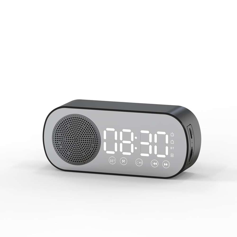 BT Music Alarm Clock Mirror with FM Radio and Phone Stand - Minihomy