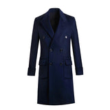 Slim Double-Breasted Men's Autumn and Winter Woolen Trench Coat