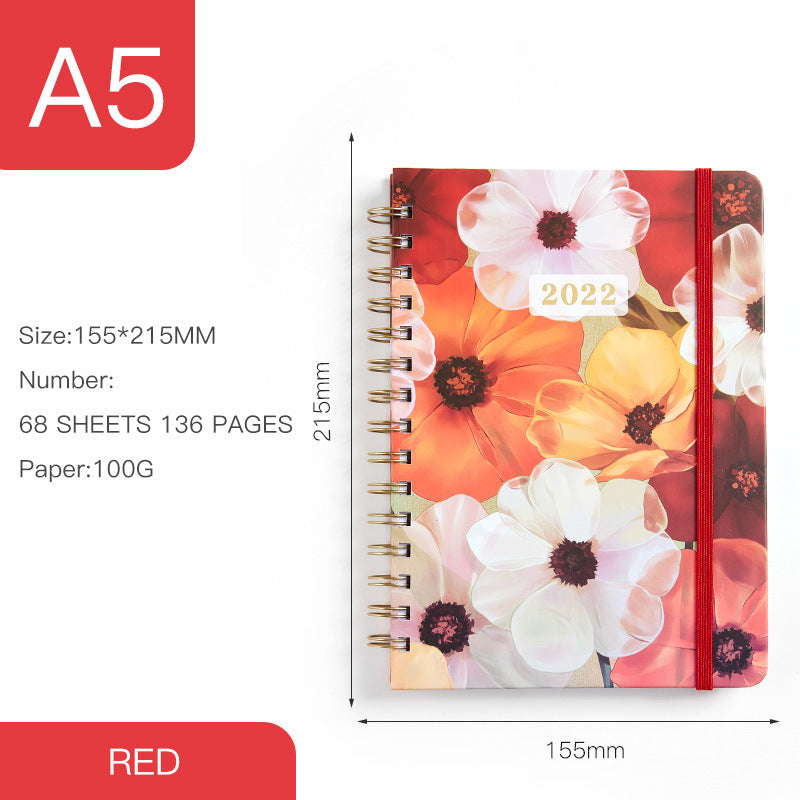 A5 Coil Notebook Annual Calendar 2024 - English Edition