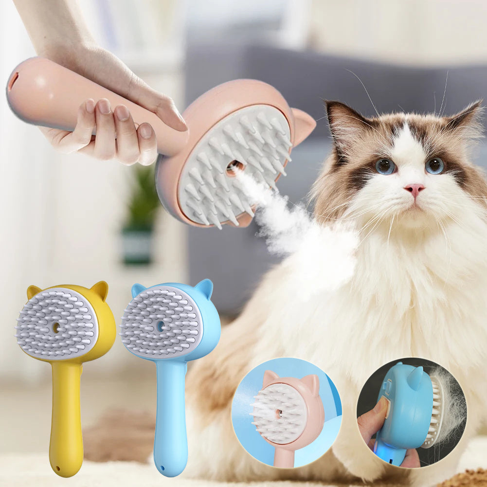 Rechargeable Self Cleaning Pet Grooming Brush - Multifunctional Cat & Dog Slicker Brush with Mist