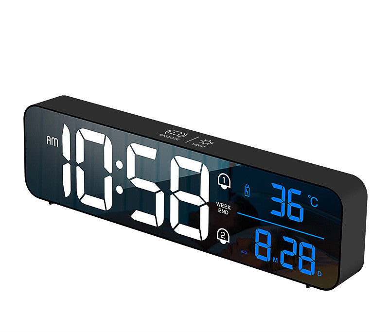 LED Wall Clock Electronic Digital Music Alarm Clock Office Smart Square Clock - Minihomy