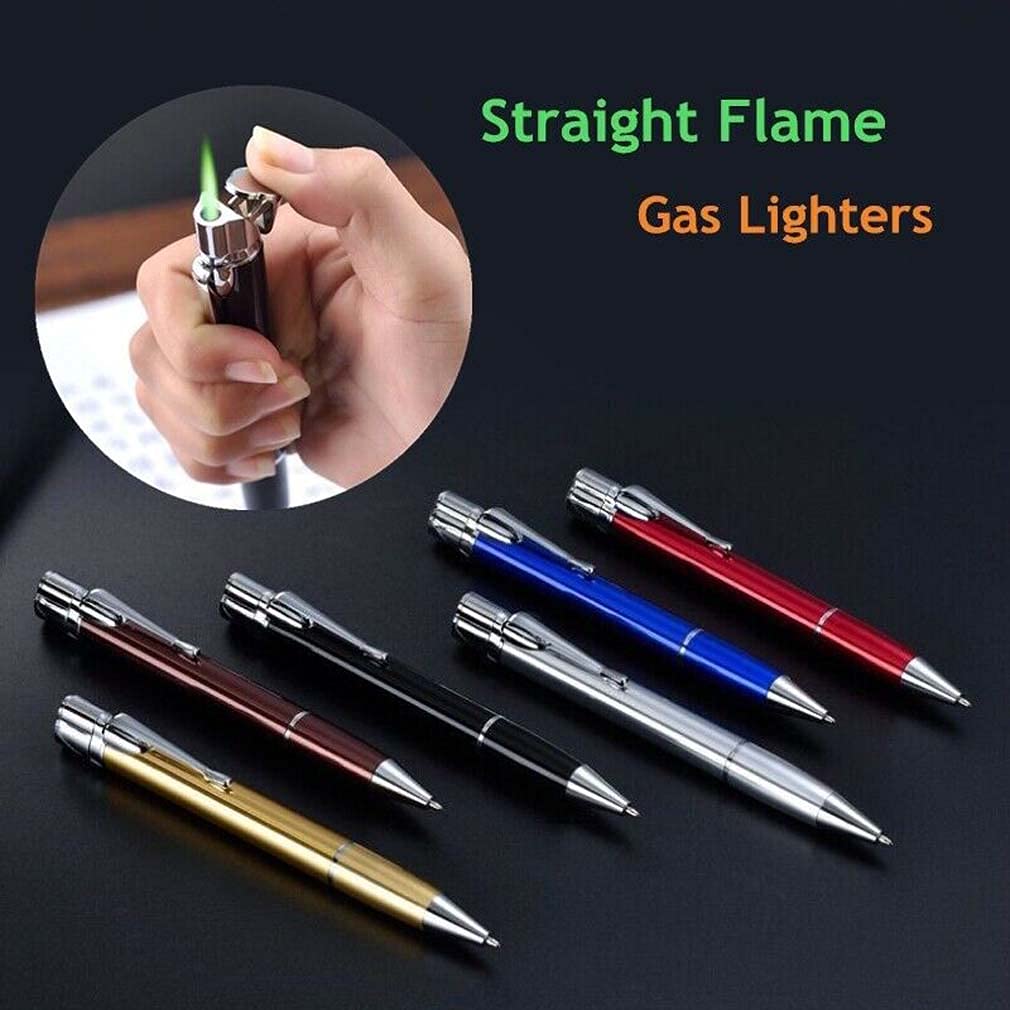 Creative Metal Signature Pen Lighter - Windproof Gas Inflatable Jet Lighter - Minihomy