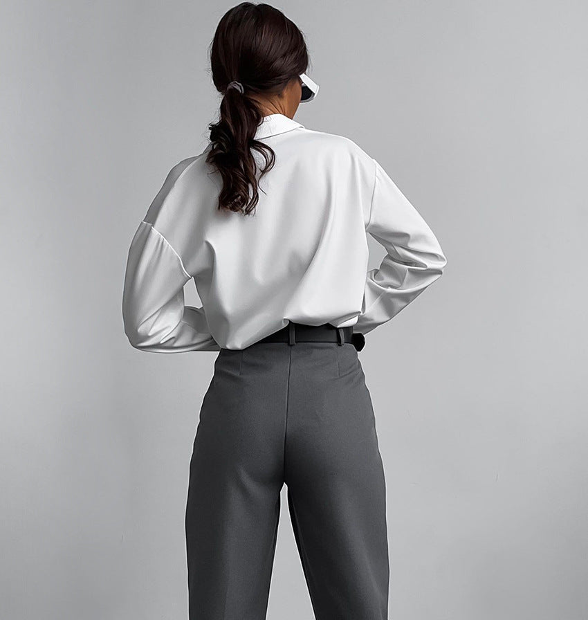 High Waist Trousers Slim Fit for Women - Minihomy