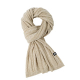 Solid Color Scarf For Women Winter Warm Versatile  Shawl Sweet Knitted Woolen Long Scarf