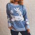 Fawn Snowflake Round Neck Knitted Pullover - Minihomy