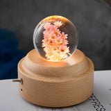 LED Night Light Flower Crystal Ball - Serene Ambiance for Bedroom Decor