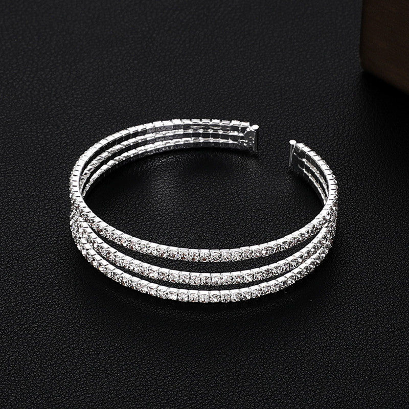 Bridal Accessories Temperament Full Diamond Elastic Bracelet: Add Sparkle to Your Look - Minihomy