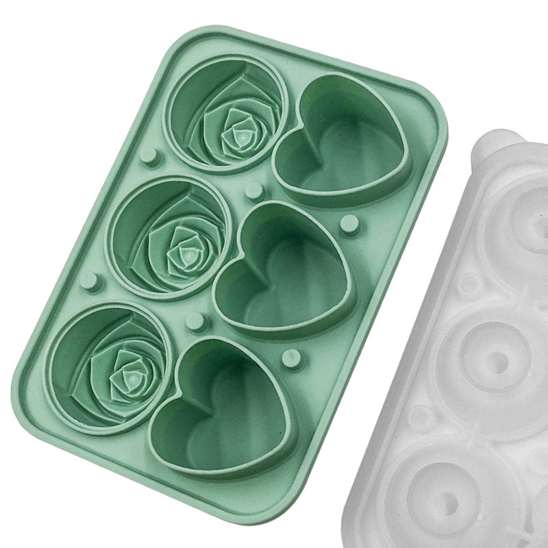 Rose Heart Combination Ice Lattice Food Grade Silicone