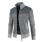 Men's Fleece-Lined Thickened Stitching Casual Cardigan Sweater