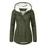 Autumn Winter Berber Fleece Casual Hooded Coat