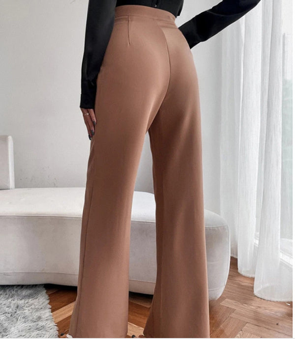 Loose Straight Pants Women High Waist Casual Trousers - Minihomy