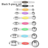 Kitchen Stainless Steel Magnetic Suction Double Head Measuring Spoon 8-piece Set