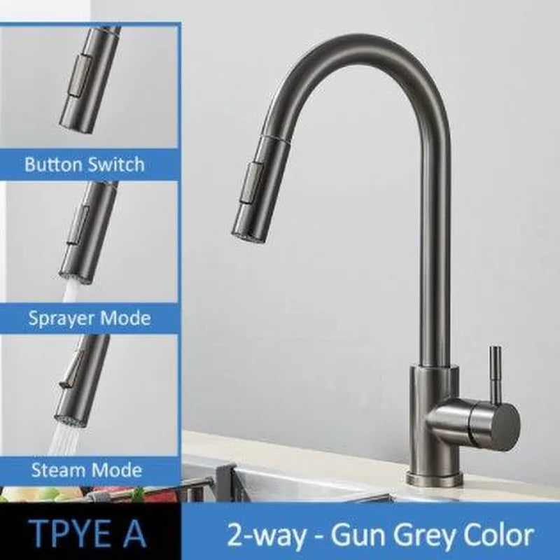 304 Stainless Steel Kitchen Pull-out Faucet