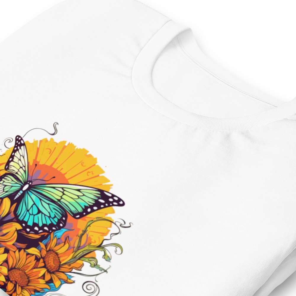 Abstract Sunflower and Butterfly Graphic Unisex t-shirt - Minihomy