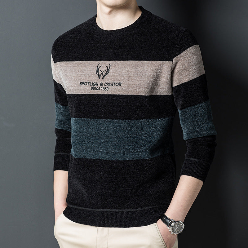 Dusted Chenille Men's Knit Sweater Base - Minihomy