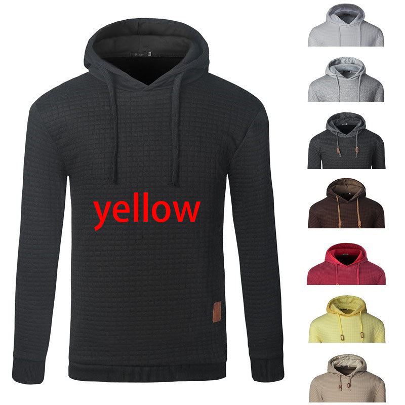 Men's Jacquard Sweater Long-sleeved Hoodie Warm Color Hooded Sweatshirt