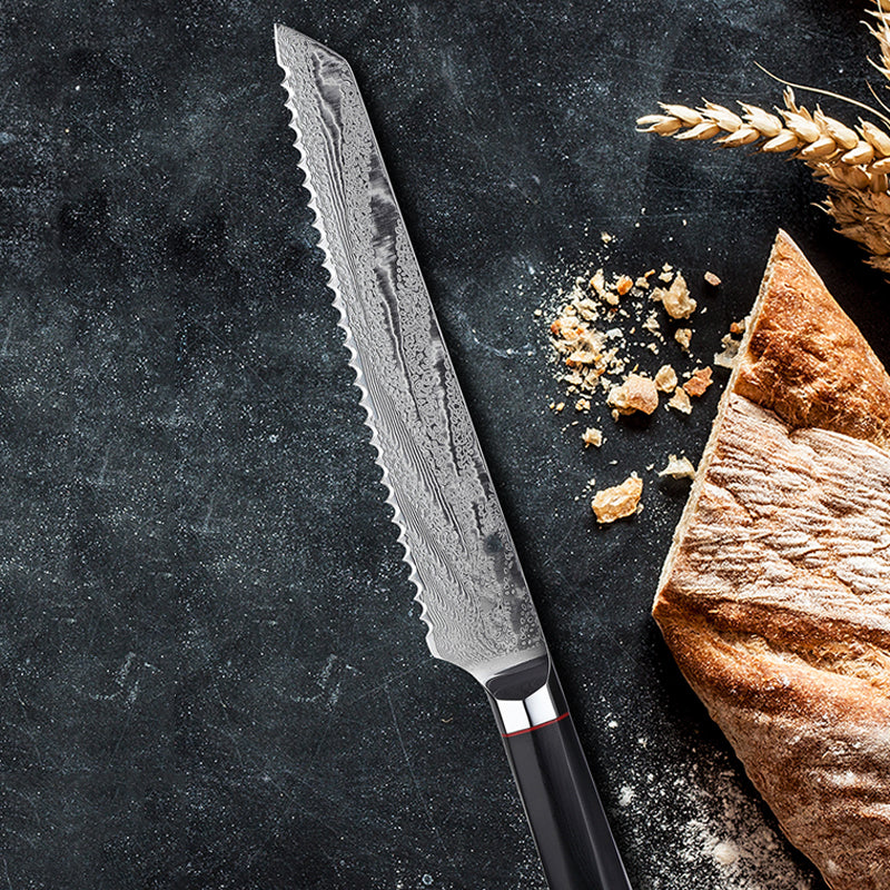 Japanese Damascus Steel Kitchen Knife Household Bread Knife - Minihomy