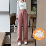 Corduroy Wide Leg Pants High Waist Loose Straight Drape Casual Retro