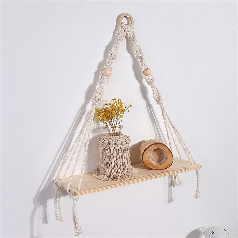 Handmade Macrame Shelf For Hanging Plants And  Wall Decor