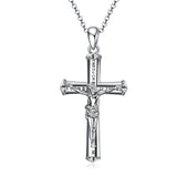 Jesus Cross Necklace Cross Pendant Sterling Silver Gift for Mother Girls Women Man - Minihomy