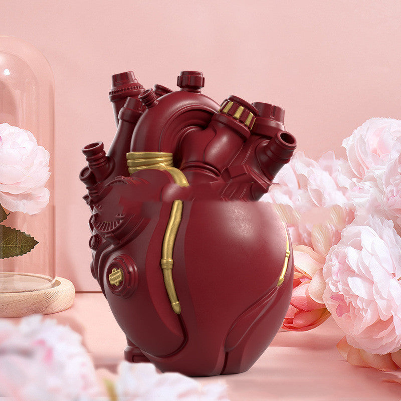 Cyber Punk Simulation Heart Vase Ornament Creative Technology Halloween Home Decor - Minihomy