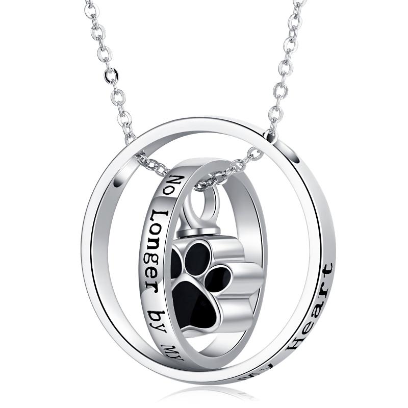 925 Sterling Silver Cremation for Ashes Paw Urn Necklace for Cat Dog Ashes Memorial Keepsake