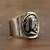 Handmade S925 Sterling Silver Thai Silver Vintage Wandering Coin Indian Chief Ring