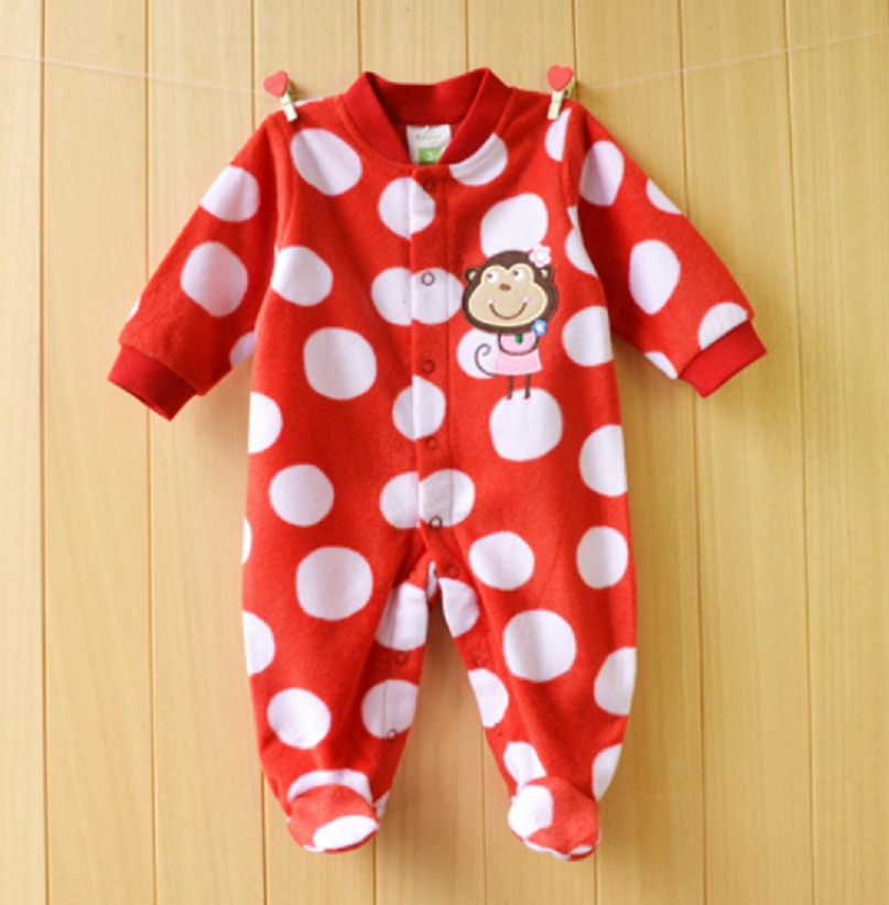 Baby Foot-wrapped Long-sleeved Printed One-piece Romper - Minihomy