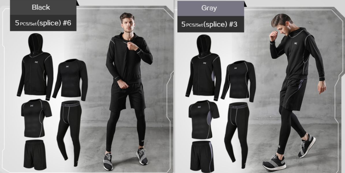 Men Sportswear Compression Sport Suits Quick Dry Running Clothes - Minihomy